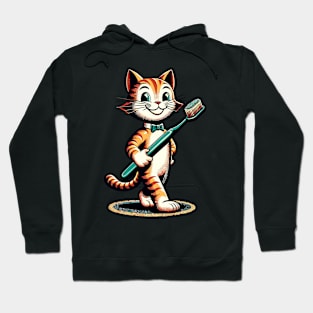 Cat carrying toothbrush Hoodie